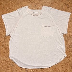 We The Free Kyoto Semi-Sheer Slub Knit Tee NWOT In Cream Sz M